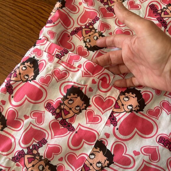 Betty Boop Valentine's Heart Print Scrub Top Size 3XL XXXL Medical Dental Vet - Picture 7 of 12